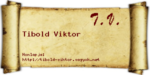 Tibold Viktor névjegykártya